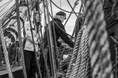 Riggers working on deck