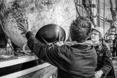 Preparing the ships fenders