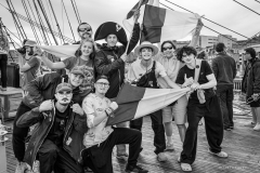 Celebrating with friends on deck